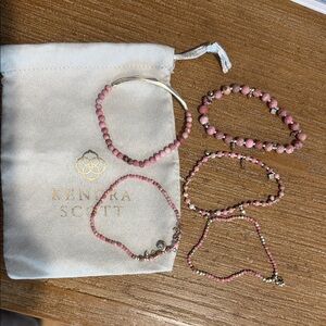 Kendra Scott Pink Beaded Bracelet Stack